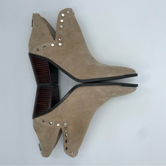 MARC FISHER Dayne Studded Booties Dark Natural Suede Size 8.5 M - Picture 6 of 17